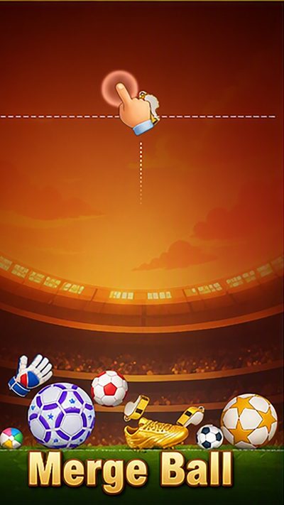 Drop soccer items onto the merge board
