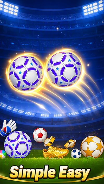 Flying soccer balls with golden energy trails
